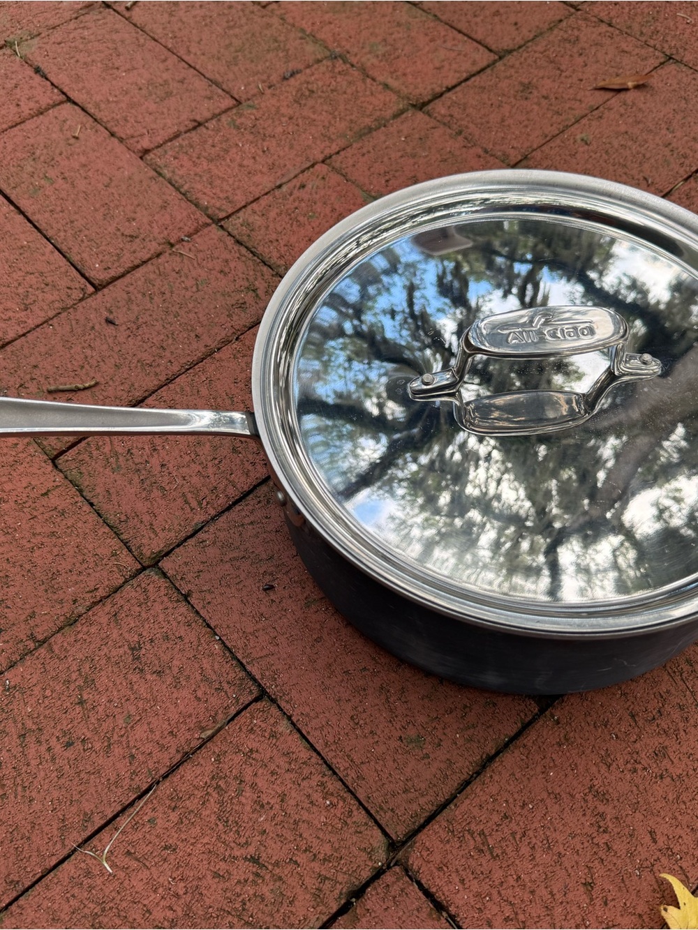 All Clad Stainless Steel Covered Saucepan - Silver